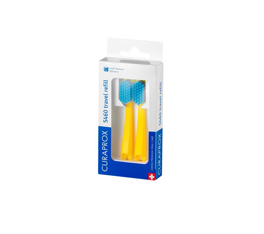 Сменные зубные щетки Curaprox CS 5460 Ultra Soft для дорожного набора, 2 шт. (желтый)