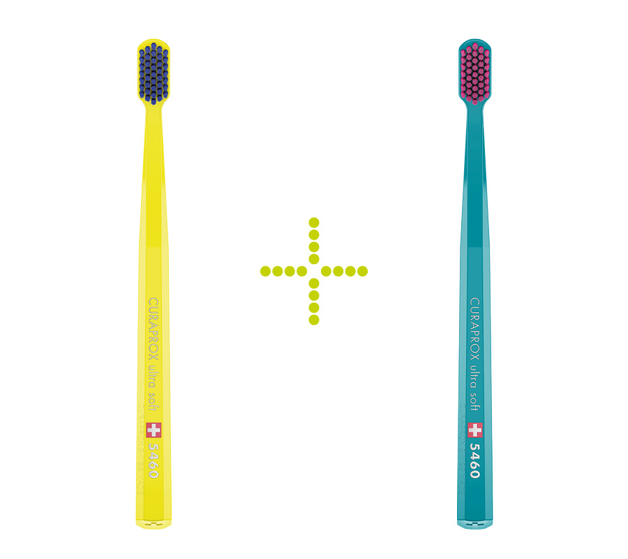 Набор зубных щеток Curaprox CS 5460 Ultra Soft (2 шт.), (желтая и зеленая)